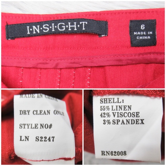 INSIGHT Red Embroidered Ruffled Pleated Hem Skirt Knee Length Women’s Size 6 - Picture 10 of 11